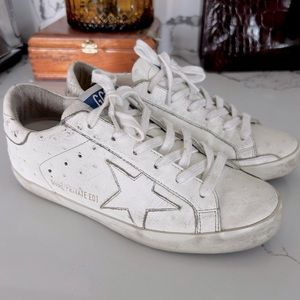 Golden Goose Superstar Ostrich-Stamped Court Sneakers size 35